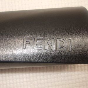 Fendi Twist Case Sunglass Eyewear Hard Storage Small 6" Black Logo Lined